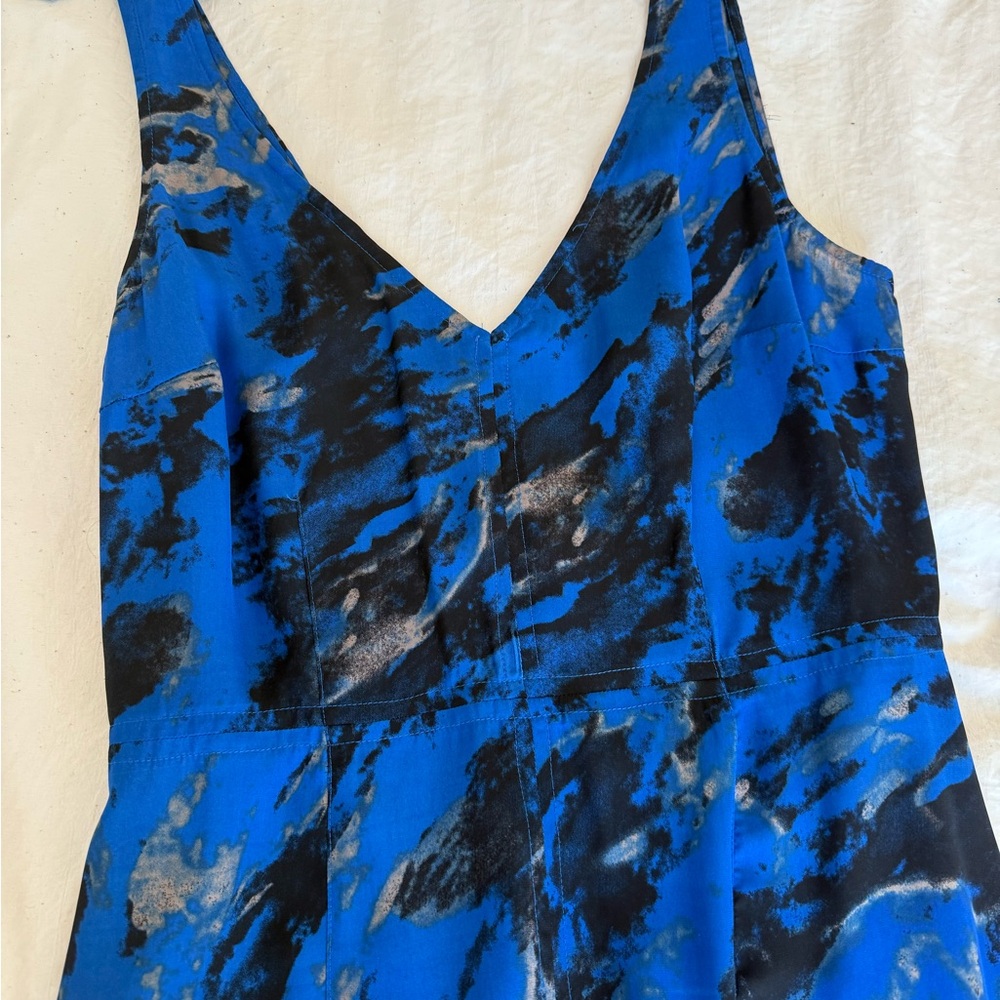 Silence + Noise Blue and Black Sheath Mini Dress - Picture 3 of 4
